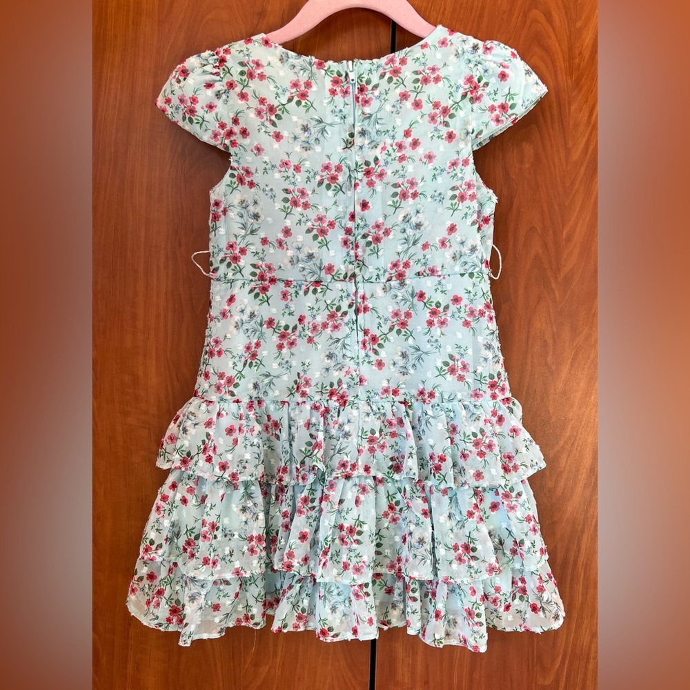 Rare Editions - Floral ruffle cap sleeve dress (Size 5T) - Picture 3 of 7